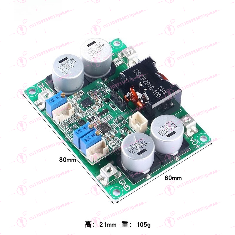 Step Down Dc Power Supply Module 1000W - 1000W DC-DC โมดูลจ่ายไฟแบบสเต็ปดาวน์แบบซิงโครนัส ปรับแรงดันไฟฟ้าได้ 5-56V/25
