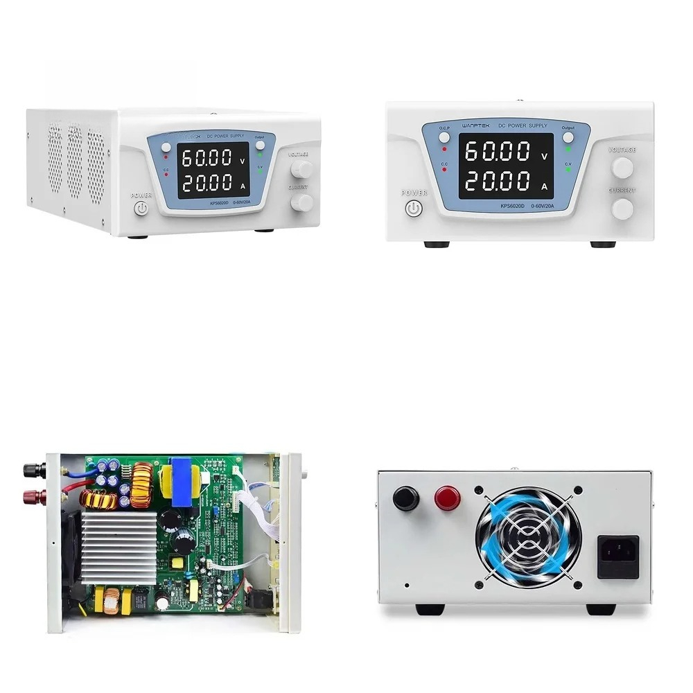 High Power 60V 20A Bench Power Supply - แหล่งจ่ายไฟ DC แบบจอแสดงผลคู่ LED สำหรับ Wanptek