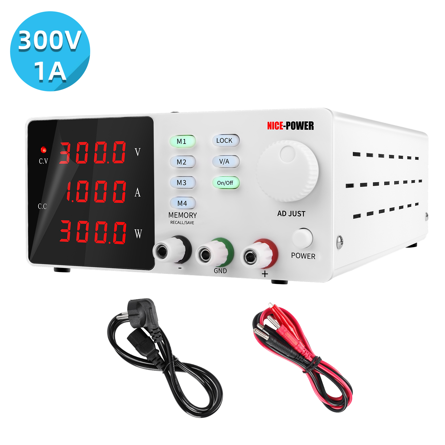 Switching Dc Power Supply 300V 1A - แหล่งจ่ายไฟสวิตชิ่งแบบดิจิตอลสำหรับห้องปฏิบัติการ NICE-POWER SPPS-S3001 300V 1A 300W