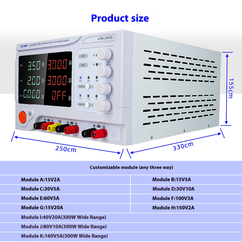 แหล่งจ่ายไฟแบบตั้งโต๊ะ 4 หลัก  - Linear Dc Power Supply Triple Output บทวิจารณ์และราคา