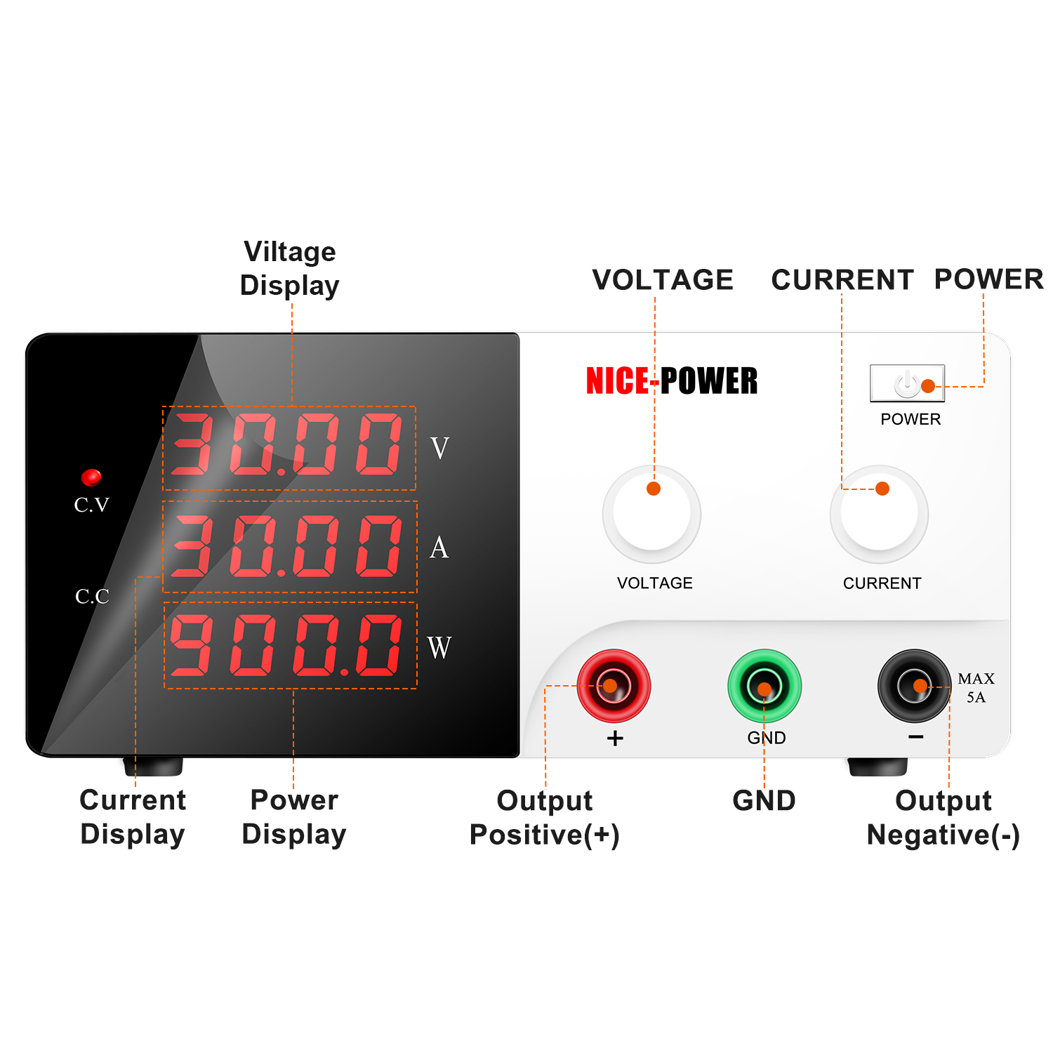 แหล่งจ่ายไฟแบบตั้งโต๊ะ NICE-PO - High Power 60V 20A Bench Power Supply บทวิจารณ์และราคา