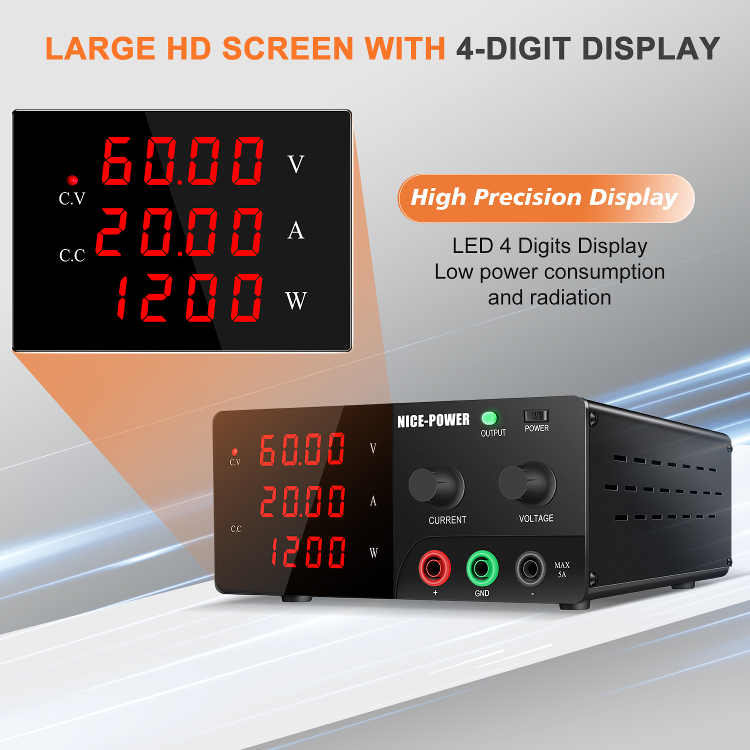 NICE-POWER 60V 20A แหล่งจ่ายไฟ - High Power 60V 20A Bench Power Supply บทวิจารณ์และราคา